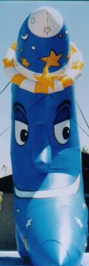 Blue Moon Man - 22' tall cold-air inflatable. Blue Moon Sale.